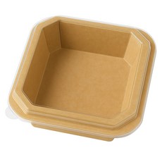 URBANFLAIR 牛皮紙正方形容器 + 蓋子套組 1L x 50入, 1套