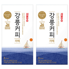 Seoul Milk 首爾牛奶 江陵咖啡拿鐵即溶咖啡禮盒 8條裝, 121.6g, 2盒