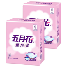 五月花 蓬厚柔頂級抽取衛生紙, 100張, 8包, 2袋