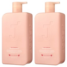제이숲 실크 케라틴 단백질 샴푸 피치 에디션, 1L, 2개