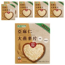 義美生機 亞麻仁大燕麥片 6盒 (10包/盒) - 高纖、無添加香料，全家大小都適合的健康美味早餐, 330g