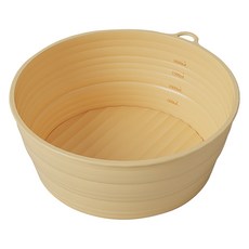 矽膠折疊烘焙發酵籃 圓型 附刻度 米黃色, 1個