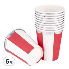 스트라이프 파티컵 레드 240ml, 30개입, 6개