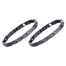 알럽홈 크로스 스틸 건강 팔찌 블랙, 2개