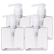 G&Y 乳液按壓分裝瓶 250ml, 4個, 透明