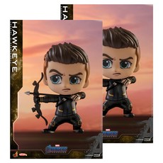 핫토이즈 코스베이비 어벤져스 앤드게임 호크아이 보블헤드 피규어, 2개