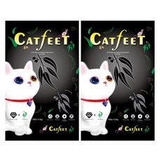 Catfeet 強效除臭超凝結貓砂, 100%天然膨潤土, 添加活性碳, 4.5kg, 尤加利, 2包