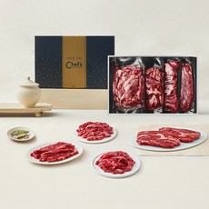 호주산 와규 윗등심 300g + 갈비본살 300g + 갈비살 300g x 2개입 모듬구이 선물세트 (냉장), 1세트