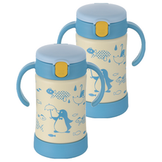 릿첼 TLI 보온 보냉 빨대컵 R, 270ml, 2개, 라이트블루