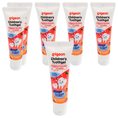 pigeon 貝親 兒童含氟牙膏 草莓口味 1歲以上適用 45g, 6條