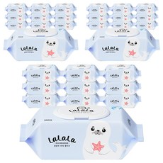 랄랄라 비데 물티슈 캡형, 65g, 100매, 30개