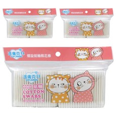 適膚克林 螺旋紙軸棉棒, 400支, 3包