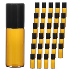 滾珠香水瓶 3ml, 60個, 黑色(蓋) + 棕色(瓶)