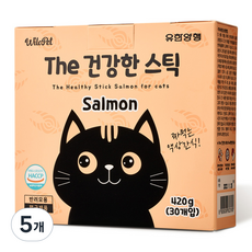 유한양행 윌로펫 더 건강한 스틱 고양이 유산균 간식 30p, 연어, 14g, 5개
