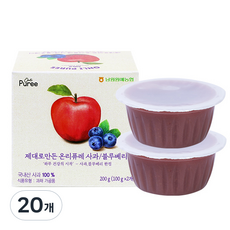 水果泥, 蘋果藍莓口味, 20入, 100g