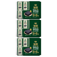 농협식품 들기름 광천김, 64g, 3개