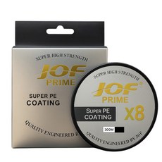 JOF PRIME SUPER PE 塗層 8股編織釣魚線 300m, 多色, 1個