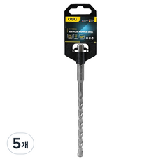 델리 툴즈 SDS Plus 텅스텐 스틸 다용도 해머 드릴 지름 8mm x 160mm 실버 EDH-Y08160, 5개