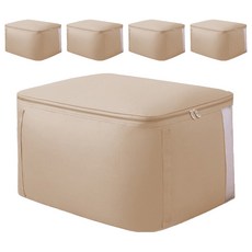 efactory Judy N 大容量衣物棉被收納整理袋, 象牙白, 特大型(54 x 42 x 30 cm), 5個