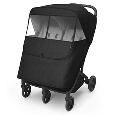 Manito Melange孩童雙人推車防風罩, 黑色