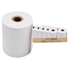 OKPP 歐凱普 熱感應紙捲 57 x 50 x 12mm 感熱紙 收銀紙, 10個