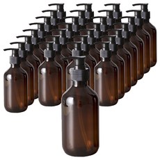 按壓式圓角分裝瓶 300ml, 棕色（容器）, 30個