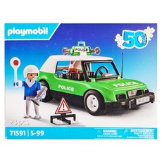 Playmobil 摩比人 週年復古警車 經典造型 配件豐富 安全材質, 1盒