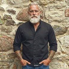 ChefBruno 襯衫式拉鍊四季七分袖廚師服