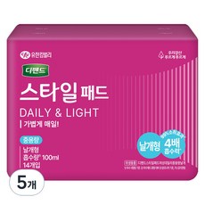 Depend 利清爽 女性用 風格日用 蝶翼型護墊, 14入, 5個