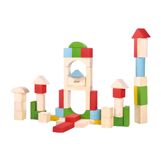 Classic WORLD 客來喜 德國基礎城市積木 50p 櫸木積木 益智積木, 1組