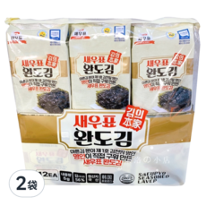 有名菀島海苔 12包*5g 韓國產 酥脆即食海苔, 2袋