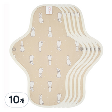 이채 플라워 날개형 면생리대 베이지, 오버나이트, 1개입, 10개