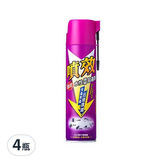 噴效 通用水性噴霧殺蟲劑, 4瓶, 600ml