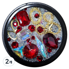 Maybrown Diamon 珠寶美甲鑽飾 HZ-0, 紅色, 2個