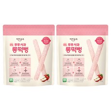 Baby Bonjuk 茁壯白米長米餅, 2個, 30g, 蘋果味