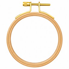 木製圓形繡框 7.5公分十字繡適用, 原木色, 1個
