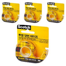 3M Scotch透明雙面膠帶 136 12*6.35mm 單色 4個, 4組