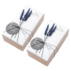 LASALT Pepero巧克力永生花束禮盒組 白色款, 薰衣草乾燥花束+Pepero巧克力棒 原味+杏仁口味+牛皮紙購物袋+萬用感謝卡, 2組