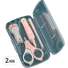 Kipsaending 指甲剪套組 透明盒, 2套, 粉紅色