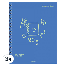 양지사 연습장 80g 무선노트, 블루, 3개