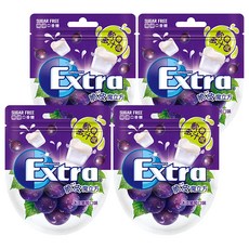 Extra 益齒達 脆皮魔立方 無糖口香糖 冰涼葡萄口味，幫助保持口腔清潔，隨時展露自信笑容, 57.2g, 4包