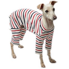 LuckyPetter 狗狗條紋連身衣, 條紋白, 1個