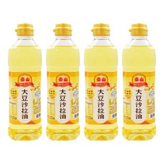 泰山大豆沙拉油 適合煎煮炒炸各式烹調 低油煙耐高溫230°C, 600ml, 4瓶