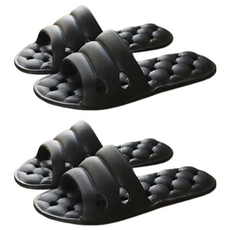 EVER HOUSE 旅行用可折疊飯店機上拖鞋, 2個, 黑色