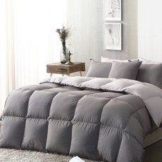 LASELENE 70%匈牙利防蟎四季鵝絨被 400g, 炭灰色