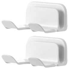 懶角落 壁掛吹風機置物架, 太空鋁材質, 防水防鏽, 超強耐重, 白色, 2個