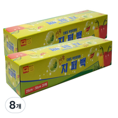 우진크린라이프 다용도 위생포장용 이중지퍼백, 20개, 8개