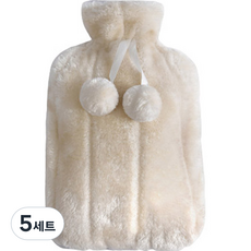 어바웃홈 부드러운 보온 물주머니 찜질팩 + 커버 세트 아이보리, 5세트