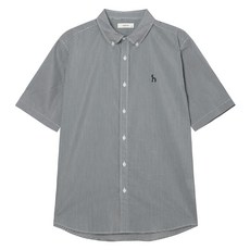 헤지스 남성용 깅엄 반팔 캐쥬얼 셔츠 HZSH4B954BK