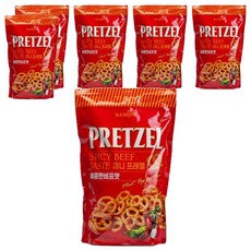 삼진 미니 프레첼 매콤한 비프맛, 300g, 6개